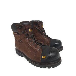 CATERPILLAR Mens 6" Control Waterproof Composite Toe Work Boot Brown Size 13W